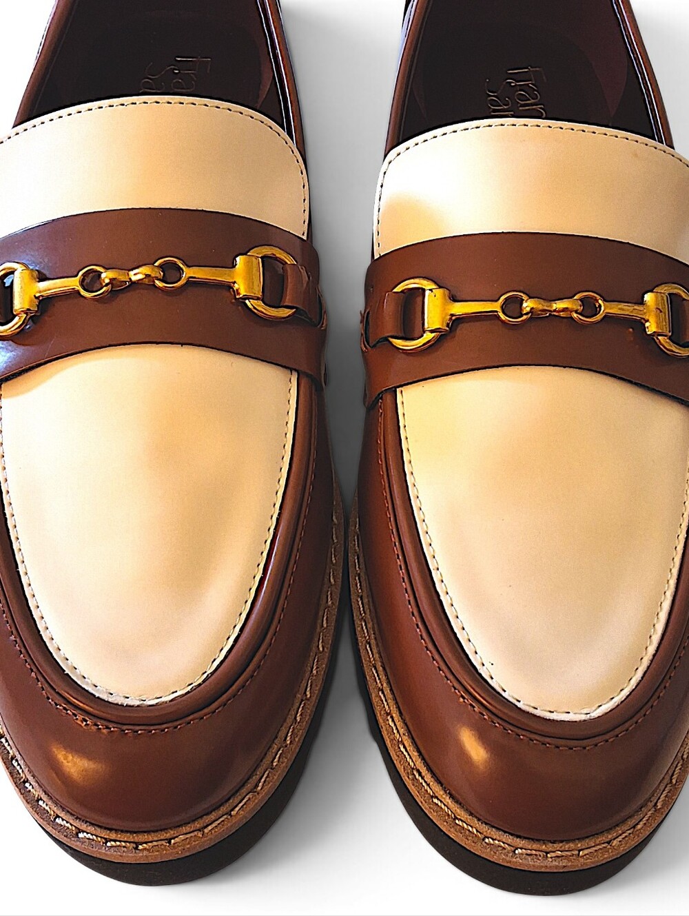Franco Sarto Colette Horsebit Lug Loafers Tobacco Brown Wide 9W - New in Box - Picture 13 of 16